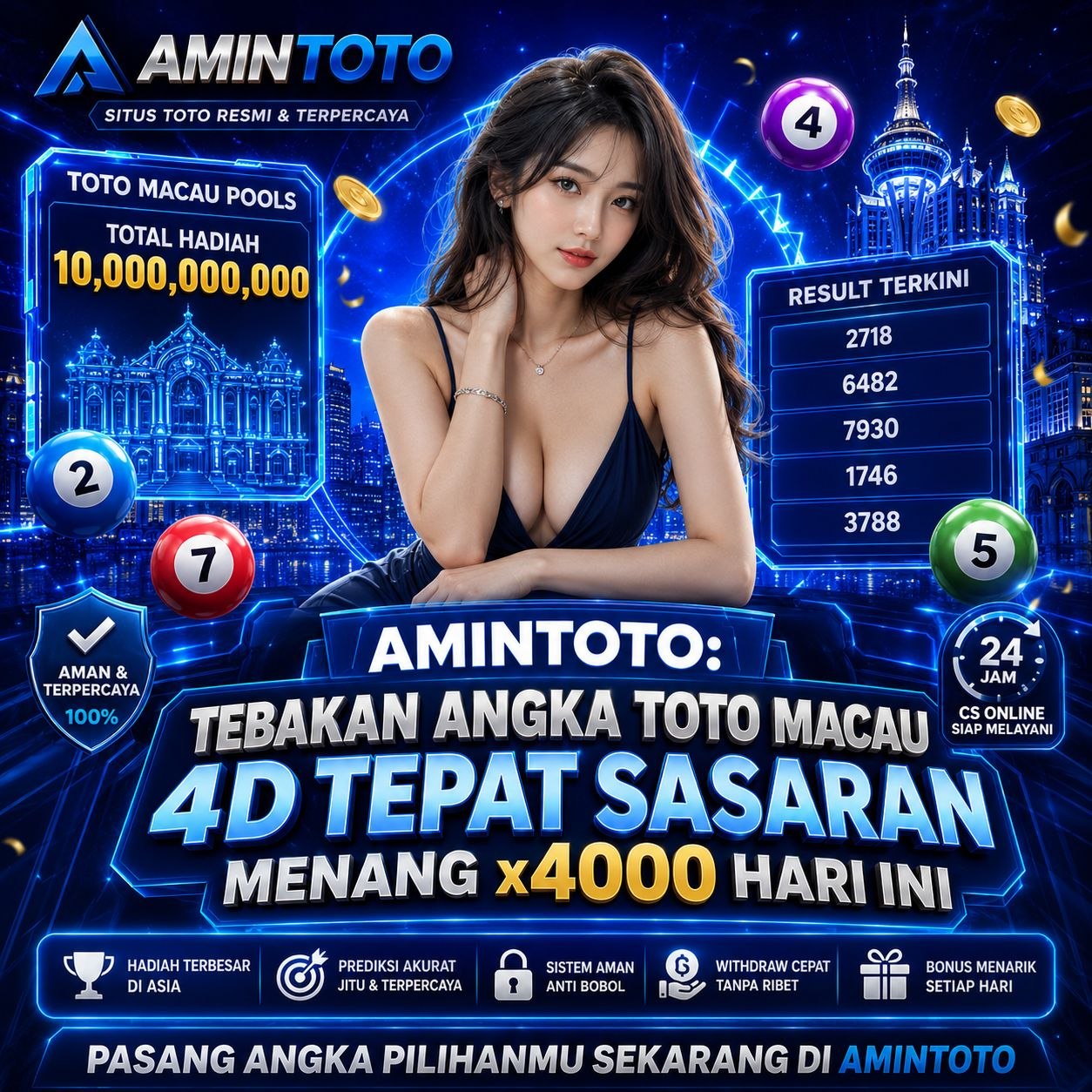 AMINTOTO: Tebakan Angka Toto Macau 4D Tepat Sasaran Menang x4000 Hari Ini
